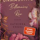 "UNMASKING Billionaires' Row" von Kathinka Engel. Blumenornamente auf lila Hintergrund, "SPIEGEL Bestseller-Autorin" hervorgehoben.