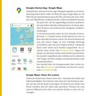 Seite 126. Anleitung zu Google Maps mit Hinweisen zur Navigation und Ortssuche. Links ist das Google Maps-Logo.