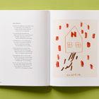 Text: "Der Winter", ein Gedicht über die Ruhe und Pracht der Natur. Rechts ist eine abstrakte Zeichnung in Blau- und Grüntönen.