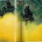 Text: "2". Soldaten im Dschungel, teils verdeckt von dichtem, gelbem Rauch. Grüne Vegetation im Hintergrund.