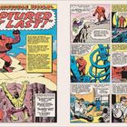 "The Incredible Hulk: Captured at Last!" Ein großer, roter Roboter und der Hulk in einer Wüstenlandschaft. Comic-Layout.