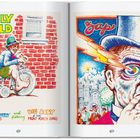 "The Only Child" und "Zap" beschreiben Illustrationen: Ein Mann auf einem Dreirad vor roter Mauer und ein Gesicht mit Augenblitz.