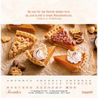Zitat: „Wo man für das Kleinste danken lernt, da wird es hell in einem Menschenherzen.“ Kalender mit Kuchenstücken.