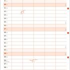 Text: „Name“, „Tag der Deutschen Einheit“, „Entedankfest“, „Befreiungstag“*, „Die Küche betreten“, „Die Küche verlassen“, „Oktober“. 

Unten eine Illustration einer Katze mit Pfote auf einer offenen Küchentür. Links ist „Die Küche betreten“, rechts „Die Küche verlassen“ mit einem verschütteten Glas und der Katze im Abgang.