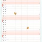 Kalender für Oktober mit Feiertagen. Illustration: Hirsch, Vogel, Kürbisse, Herbstblätter am unteren Rand.