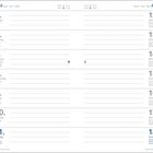 Kalenderseite: April 5.–18., Montag–Sonntag. Jeder Tag hat Linien. Mehrsprachige Wochentage. Zwei Halbmonde am 7. und 14.