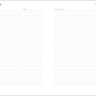 "Reiseplanung" zweimal oben, "Ziel", "Datum", "Nicht vergessen" als Spaltenüberschriften. Linien darunter.