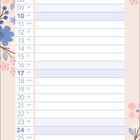 Kalender für Oktober. Dekoriert mit Blumen und Vögeln in sanften Farben. Feiertage: Tag der Deutschen Einheit, Reformationstag.