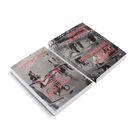 Zwei Bücher; Titel auf Englisch: "Rewriting Narratives: New Media Art from the Arab World". Texte in Rot, schwarz-weiße Cover.