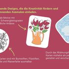 50 Designs fördern Kreativität und Entspannung. Florale Motive zum Ausmalen. Karten mit Widmungsfeld als persönlicher Gruß.