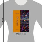 Text: "Dreams, Eternal Themes in Art, Markus Eisen." Ein T-Shirt-Design mit einem bunten Kunstmotiv. Maße: 17 b x 24 h cm.