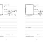 Zwei Buchbewertungsseiten mit Feldern für Titel, Autor*in, Genre, Emotionen, Spice Level und persönliche Meinung.