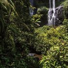 10 2027 Kalenderseite. Üppige grüne Vegetation umrahmt einen hohen, schlanken Wasserfall im Hintergrund.