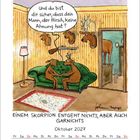 "Und du bist dir sicher, dass dein Mann, der Hirsch, keine Ahnung hat?" Zwei Rehe sitzen auf einem Sofa in einem Raum.