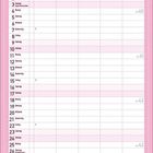 Kalenderblatt für Oktober 2027. Enthält Wochentage und Platz für Notizen. Farblich in Rosa mit Pilz-Illustrationen verziert.