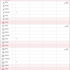 Oktober 2027 Kalender. Wochentage und Daten in einer Tabelle. Dekoratives Design mit Pilzen und Blättern.