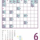 Kreuzworträtsel mit verschiedenen Hinweisen. Kalender zeigt "Montag 6. September". Mond- und Sonnenaufgangszeiten sind angegeben.