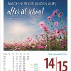 "Mach nur die Augen auf; alles ist schön!" Ludwig Thoma. Kalender mit Datum 14. und 15. August. Bild: Blumenwiese.