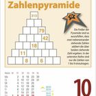„Zahlenpyramide“, mit Lücken auszufüllen. Kalender zeigt Dienstag, 1. August. Stern-Illustration rechts.
