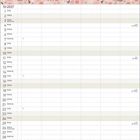 Kalender für Oktober 2027, mit Musikmotiven wie Instrumenten und Noten verziert. Samstag und Sonntag sind rot markiert.