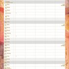 Kalender für Oktober 2027. Wochentage und Datum aufgelistet. Notizbereich unten. Hintergrund in warmen Farben.