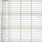 Kalendermonat Oktober 2027 mit Wochentagen und Feiertagen. Oben herbstliche Illustration mit Blättern und Äpfeln.