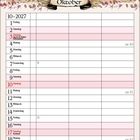 "Über Kürbis, Nüsse, Beeren wird sich im Herbst niemand beschweren." Kalenderseite: Oktober 2027. Bild: Herbstdekoration.