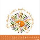 "Du musst nichts leisten, um wertvoll zu sein." Illustration: Schlafender Fuchs umgeben von bunten Blättern.