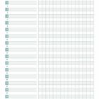 Planer mit "MEINE LISTE FÜR ...", "KLASSE", "NAME". Links nummerierte Zeilen 1-34, rechts Gitterraster.