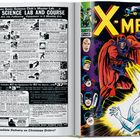 Links eine Werbeanzeige für Heimlaborausrüstung, rechts ein Comic-Cover mit einem Superhelden in rotem Kostüm.