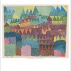 Oktober. Kalender mit abstrakter Illustration, viele bunte geometrische Formen. Signatur oben rechts. Datum: 1914.