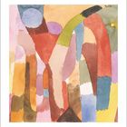 „KLEE“ oben, „Bewegung der gewölbten Kammern · 1915“ unten. Bunte abstrakte Formen, ineinander verschlungen.