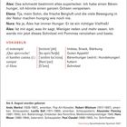 **Eine wohlverdiente Stärkung**

Manuel: Guten Appetit! Das Essen sieht gut aus, nicht wahr?

Álex: Superlecker. Bärenhunger, könnte Ochsen verspeisen.

Elena: Bergluft macht hungrig wie noch nie.

Nura: Álex hat immer Hunger. Ein richtiger Vielfraß!

Álex: Weniger reden, mehr essen. Schnitzel mit Pommes reinziehen.

**Vokabeln**

el tentempié - Imbiss

¡Que aproveche! - Guten Appetit!

el hambre canina - Bärenhunger

zampar - futtern

el filete - Schnitzel