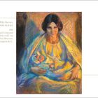 Muttertag, Sonntag, Mai, 9. Auf der rechten Seite ein Gemälde einer Frau, die ein Kind hält, in warmen Farben.