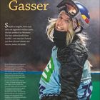 Anna Gasser; Zitat über Momente beim Snowboarden; Details zu Tricks und Erfolgen; Kalenderdaten vom 23. bis 29. August.