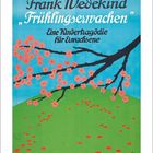 Illustration eines blühenden Kirschzweigs über grüner Wiese, Text: "Tournee Frank Wedekind Frühlings Erwachen".