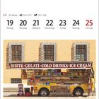 Kalenderwoche 29: 19.-25. Juli, Imbissstand mit "BIBITE GELATI COLD DRINKS ICE CREAM" auf gelber Mauer.