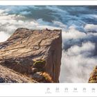 "Preikestolen über dem Lysefjord in Rogaland, Norwegen. Juni, 25. Woche. 21 Montag Sommersonnwende. 27 Sonntag Siebenschläfer."