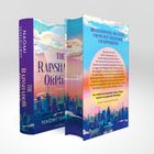 DREI GESCHWISTER, ZWEI NÄCHTE UND EINE WELT VOLLER MAGIE UND SONNENGEISTER. Zwei Fantasy-Buchrücken mit Stadt und Sonnenuntergang.
