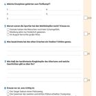 3. Wonach richtete sich der Beginn der Olympischen Spiele im Altertum?  
4. Welche Disziplinen gehörten zum Fünfkampf?   
5. Warum waren die Sportler nackt?  
6. Stadion bei den alten Griechen?   
7. Berühmtester Ringkämpfer des Altertums?   
8. Kreuze das Richtige an.