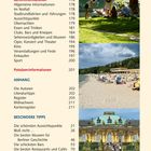 Text: Potsdam, Berlin-Informationen, Anhang, Besondere Tipps. Bilder: Park mit Menschen, Strand, historisches Gebäude.