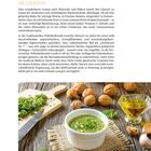 DIE WILDE KRAFT IM GIERSCH. Beschreibung über Giersch, seine Verwendung und gesundheitlichen Vorteile. Unten Pesto, Walnüsse.
