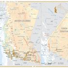 Reference: Whisky Distillery working, closed, planning; Vancouver, Victoria, Abbotsford, Kelowna, map von British Columbia und Yukon Territory.