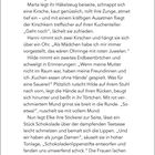 "KINDERGEBURTSTAGE 79" ist am unteren Rand. Frauen unterhalten sich über Kirschen, Kindheit und Schokoladenlippenstifte.