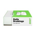 Text: "Daily Drawings, Joni Marriott, 2027". Illustration: Zwei umarmende Figuren auf grünem Hintergrund. Bucherscheint.
