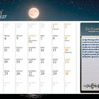 Kalender für Mai 2027, inklusive Feiertagen. Gedicht "Die Erwartung" von Friedrich Schiller, Vollmond und Sternenhimmel.