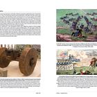 Seiten 112–113 enthalten einen Text über Artillerie in Nordamerika, eine Illustration von Milizen im 19. Jahrhundert sowie ein Foto einer Kanone aus dem Jahr 1835.