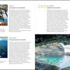 Seite beschreibt drei Inseln: Ikaria, São Jorge und El Hierro. Enthält beruhigende Landschaftsbilder und kurzen Infotext.