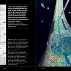 Text über Weltraumplan und Buzz Aldrin, daneben Weltraumstation Illustration mit Torusstruktur und kleinen Raumschiffen.