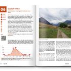Tour 06: Goatfell 874 m. Spektakulärer Granitgipfel. Text über Anfahrt, Startpunkte, Charakter der Tour und ein Diagramm. Rechts ein Foto eines Pfades in einer bergigen Landschaft.